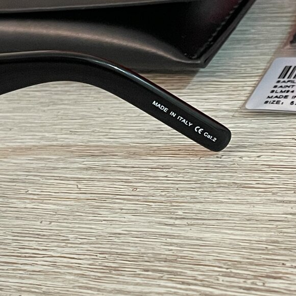 New Saint Laurent Cateye Sunglasses Black Gold YSL with Case Box - Picture 8 of 9